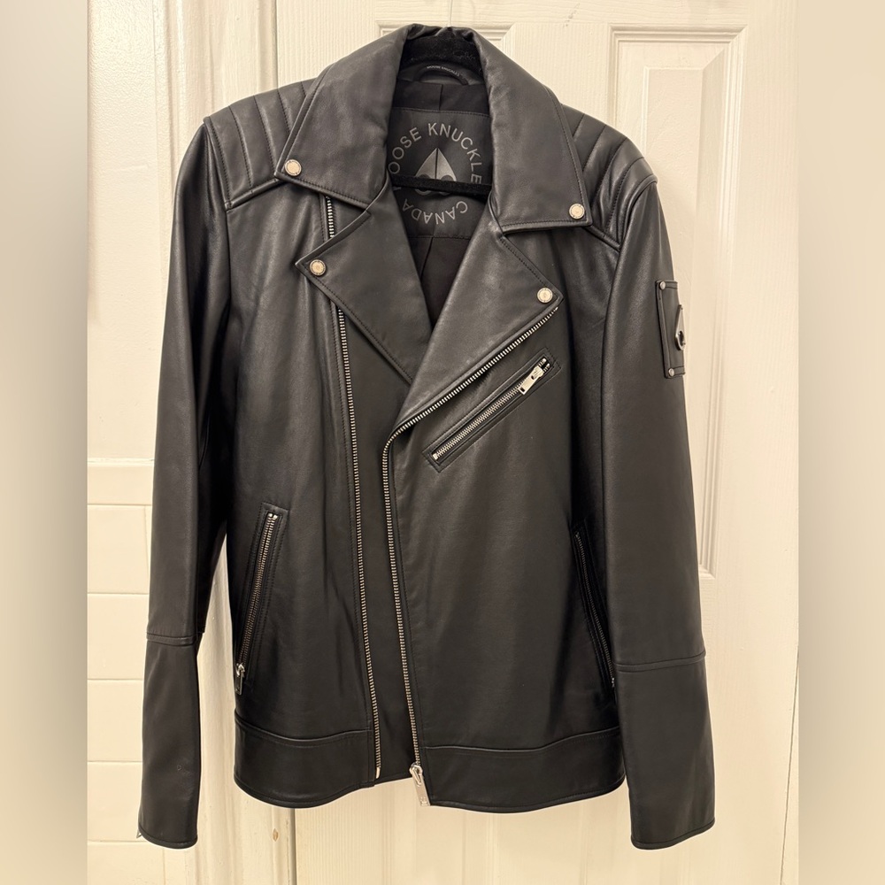 Moose Knuckles Men's Black Biker Jacket